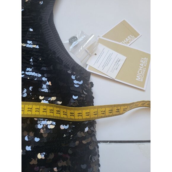 NWT Michael By Michael Kors Blue Sequins Knee Length Dress Party Wedding Preppy - Picture 11 of 14